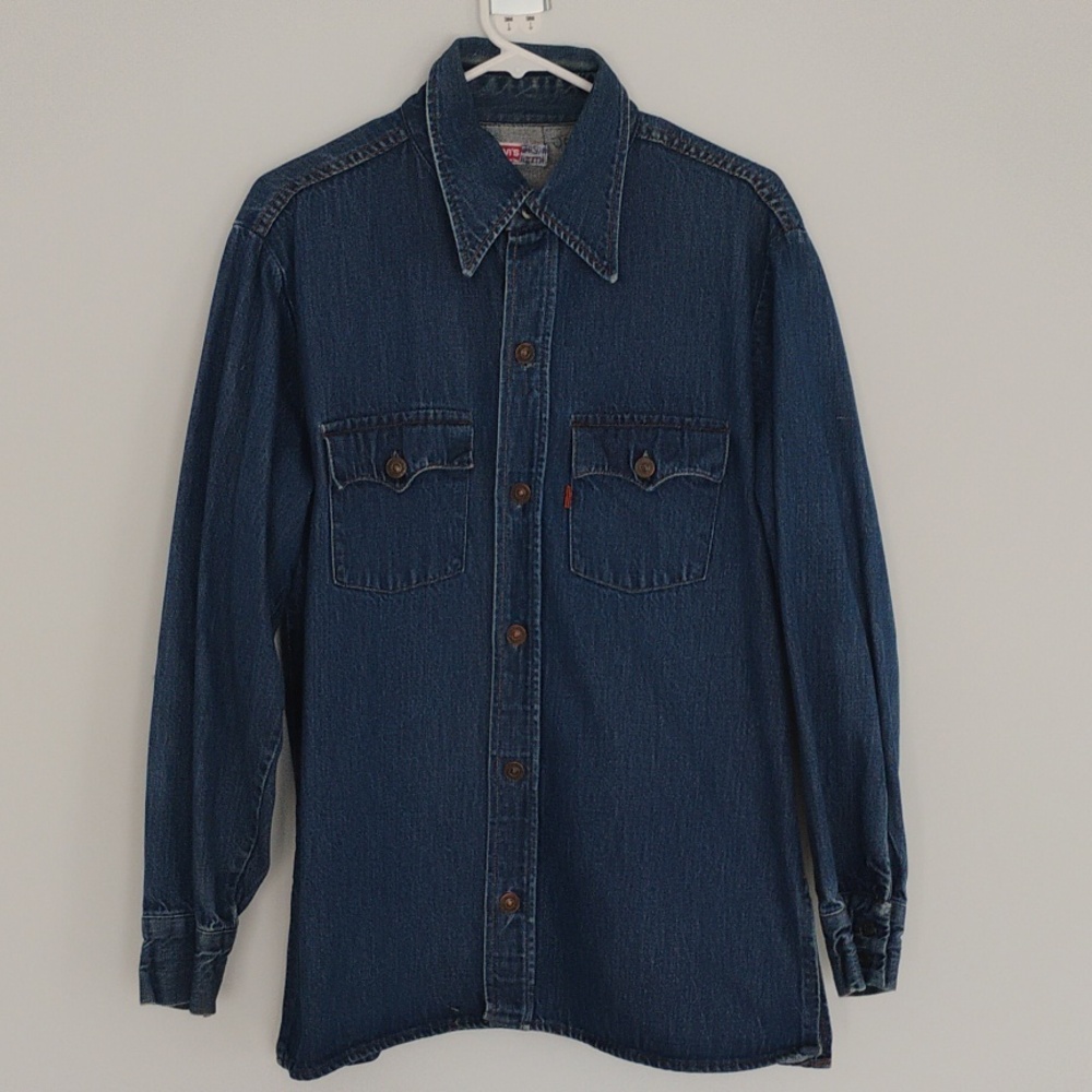 Vintage Levi's Orange Tab Heavy Denim Workshirt - L - Picture 3 of 14